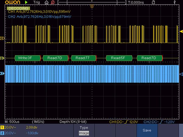 I2C Decode Oscilloscope